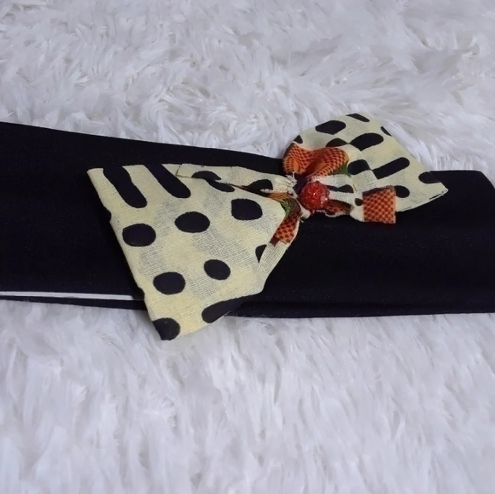 Tasty Raw Edge Kente Cloth Bow Headband